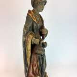 Deutscher Künstler: Holzfigur / Holzplastik, Heilige Elisabeth von Thüringen, Lindenholz gefasst, frühes 19. Jahrhundert - Foto 6