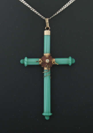 Malachitkreuz-Anhänger 1. Hälfte 19. Jahrhundert - photo 1