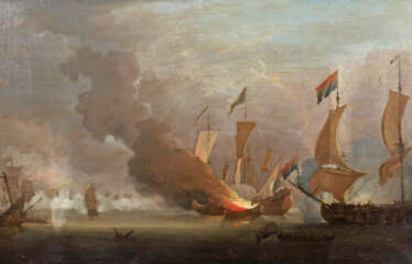 Flämischer Marinemaler des 18. Jahrhundert ''Seeschlacht''