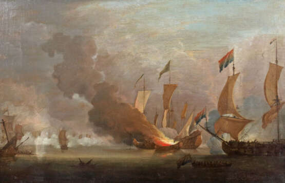 Flämischer Marinemaler des 18. Jahrhundert ''Seeschlacht'' - фото 1