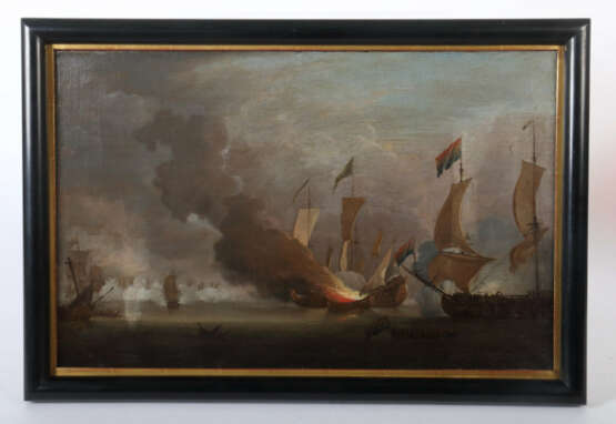 Flämischer Marinemaler des 18. Jahrhundert ''Seeschlacht'' - Foto 2