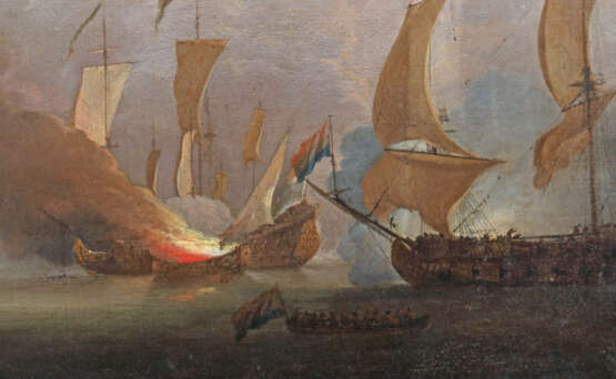 Flämischer Marinemaler des 18. Jahrhundert ''Seeschlacht'' - Foto 3