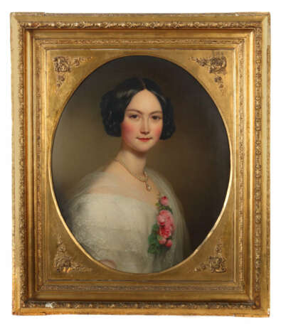 Portraitmaler des 19. Jahrhundert ''Biedermeierbildnis einer Dame'' - фото 1