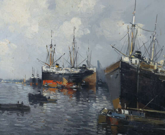 Maler des 20. Jahrhundert ''Hamburger Hafen'' - photo 3