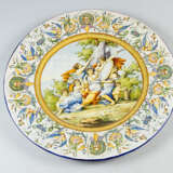 Large Italian Ceramic Plate with bride border and moulded centre - фото 1