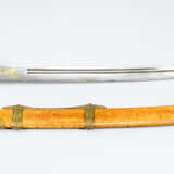 Chinese Imperial guard sword with damascene blade and gilted bamboo-decoration and script signs - photo 1