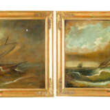 Thomas Ender (1793-1875)-attributed A pair of painting with ships in heavy sea - Foto 1