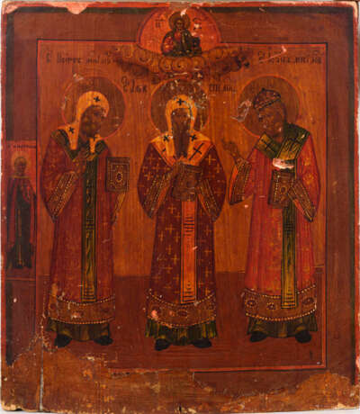 Ikone mit drei Heiligen. - фото 1