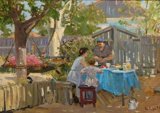 RUDNEV, Grigory Leontievich (* 1906 Volgograd). Rudnev: Nachmittag im Garten. - Foto 1