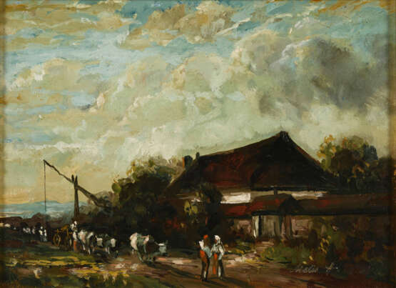 MELIS, Henricus Johannes (1845 Sas van Gent- 1923 Rotterdam). Melis, Henricus: Bauernlandschaft mit Vieh. - фото 1