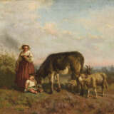 Monogrammist "WA": Bäuerliche Szene mit Esel und Familie. - фото 1