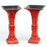 Pair of Kang Xi Lacquer Vases - photo 1