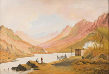 KNIP, Joseph August (1777 Tilborg - 1847 Berlicum/'s-Hertogenbosch). Knip, Joseph August: Norwegische Landschaft mit Fischern.