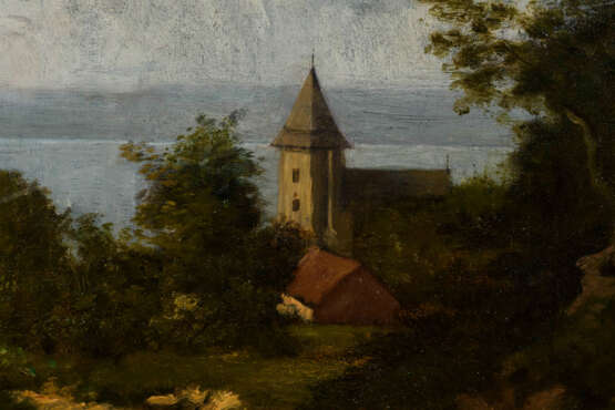 RICHET, Léon (1847 Solesmes - 1907 Fontainebleau). Richet: Landschaft mit Kirchturm. - Foto 2