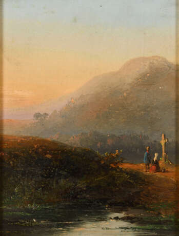 HANS, Josephus Gerardus (1826 - 1891). Kleine Landschaft mit Wegkreuz. - Foto 1