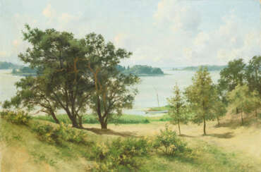 SEEGER, Hermann (1857 Halberstadt - 1945 Krössinsee). Seeger, Hermann: Sonnige Landschaft.