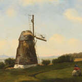 DOUZETTE, Louis (1834 Tribsees - 1924 Barth). Douzette, Louis: Landschaft mit Windmühle. - photo 1