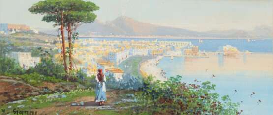 GIANNI, Gian (*1837). Gianni, Gian: Ansicht Neapel mit Vesuv. - photo 1