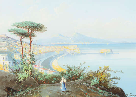GIANNI, M.. Gianni, M.: Blick auf Neapel mit dem Vesuv. - фото 1