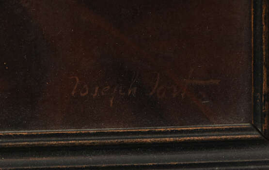 JOSEPH JOST,"Blumenstrauß in Böhmischer Glasvase", Öl auf Holz, gerahmt und signiert, frühes 20. Jahrhundert - photo 2