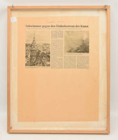 UNBEKANNTER KÜNSTLER,"Stadtansicht", Aquarell auf Papier, hinter Glas gerahmt und signiert - photo 3