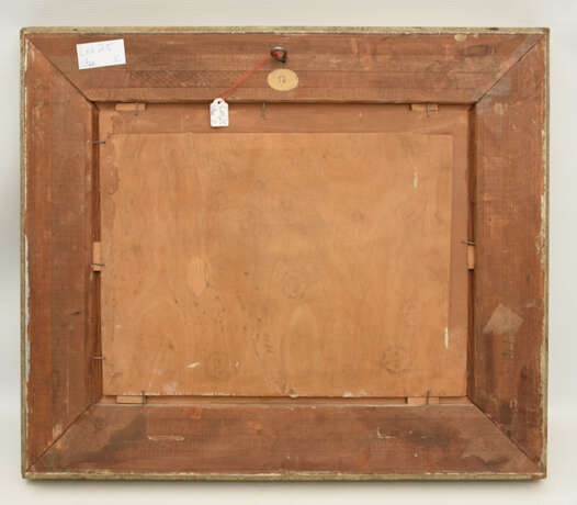 CORNELIUS MÜLLER,"An der Tränke", Öl auf Holzplatte, gerahmt und signiert - Foto 3