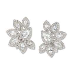 WHITE SAPPHIRE AND DIAMOND EARRINGS