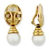 DIAMOND, CULTURED PEARL AND MOTHER-OF-PEARL EARRINGS - photo 2