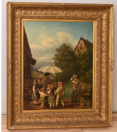 HEINRICH HOFFMANN,"Der Maler im Freiluftatelier" Öl auf Leinwand, gerahmt, signiert und datiert - photo 1