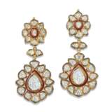 INDIAN DIAMOND AND ENAMEL NECKLACE AND EARRING SET - photo 6