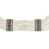 EARLY 20TH CENTURY SEED PEARL, RUBY AND DIAMOND CHOKER NECKLACE - photo 2