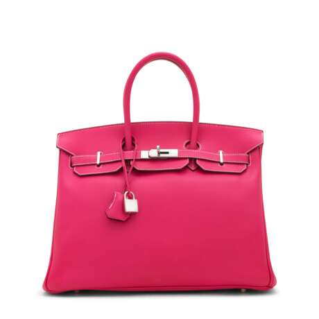Hermes. A LIMITED EDITION ROSE TYRIEN EPSOM LEATHER CANDY COLLECTION BIRKIN 35 WITH PALLADIUM HARDWARE - Foto 1