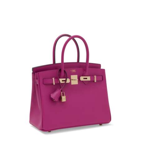 A CUSTOM ROSE POURPRE EPSOM LEATHER BIRKIN 30 WITH ROSE GOLD HARDWARE - Foto 2