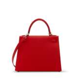 A ROUGE DE COEUR EPSOM LEATHER KELLY 28 WITH PALLADIUM HARDWARE - фото 3