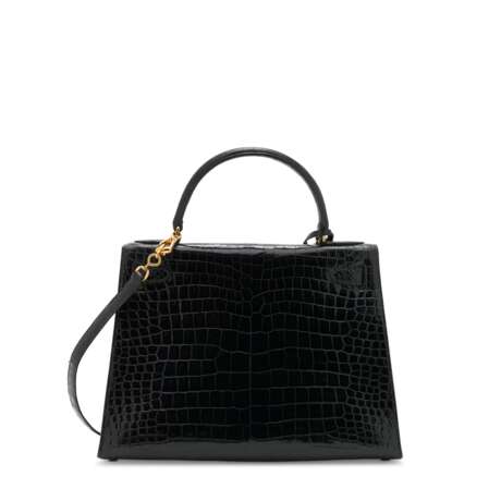 Hermes. A SHINY BLACK NILOTICUS CROCODILE SELLIER KELLY 28 WITH GOLD HARDWARE - photo 3