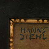 HANNS DIEHL,"Alter Hof in EGelbgoldenburg/Niederösterreich", Öl auf Karton, gerahmt und signiert, 1923 - Foto 2