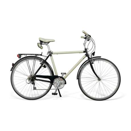 A LIMITED EDITION GRIS TOURTERELLE LEATHER & BLACK CARBON BICYCLE BY PEUGEOT - фото 1