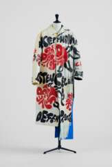 A ONE-OF-A-KIND, HAND-PAINTED "MARNIFESTO" LEATHER COAT, FEATURING WORDS INSPIRED BY JONAH HILL