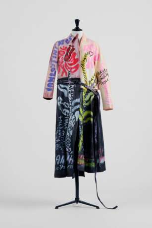 Marni. A ONE-OF-A-KIND, HAND-PAINTED "MARNIFESTO" LEATHER COAT, FEATURING WORDS INSPIRED BY MYKKI BLANCO - фото 1