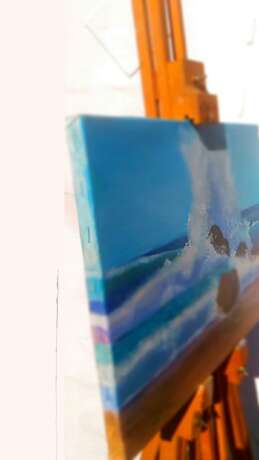 Gemälde „Meereswelle, Brandung, Küste“, Leinwand auf dem Hilfsrahmen, Öl, Zeitgenössische Kunst, Landschaftsmalerei, Ukraine, 2021 - Foto 3