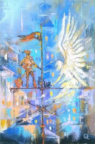 Картина «Ангел есть у каждого», люминесцентные краски, Масло, Современное искусство, Фэнтези, Украина, 2019 г. - фото 2