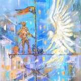 Peinture «Tout le monde a un ange», люминесцентные краски, Couteau à peindre, Art contemporain, Fantaisie, Ukraine, 2019 - photo 2