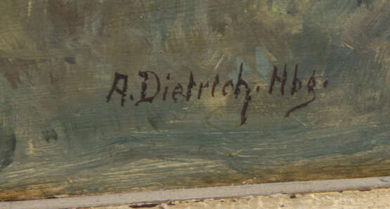 ADOLF DIETRICH. "Haus am See", Öl auf Leinwand, gerahmt und signiert - Foto 2