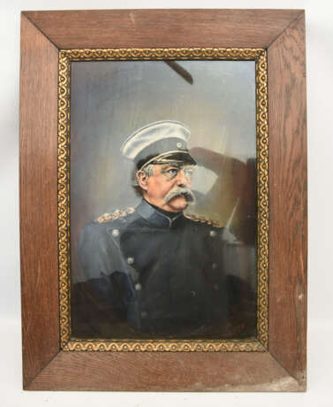 UNBEKANNTER KÜNSTLER,"Bismarck", Pastellkreide auf Papier, hinter Glas gerahmt, 20. Jahrhundert - Foto 1