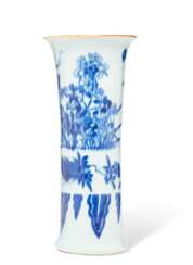 A BLUE AND WHITE GU-FORM VASE