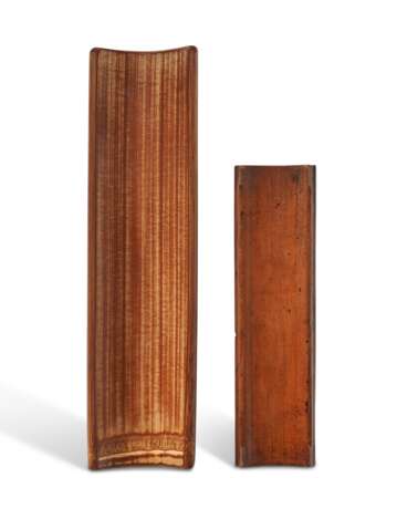TWO CARVED BAMBOO WRIST RESTS - photo 2