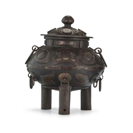 A SILVER OVERLAY IRON CENSER AND COVER - фото 2