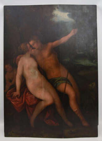 UNBEKANNTER MALER, "Venus und Adonis", Öl auf Holz, Frankreich um 1600 - photo 1