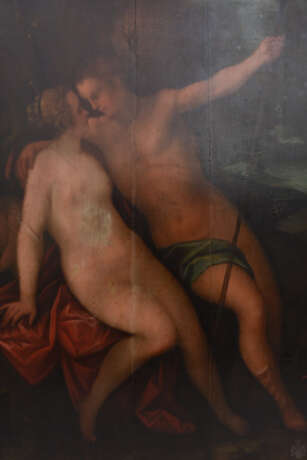 UNBEKANNTER MALER, "Venus und Adonis", Öl auf Holz, Frankreich um 1600 - фото 3
