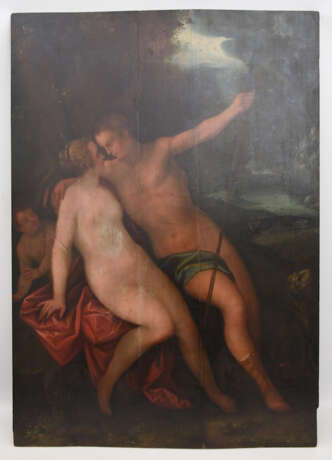 UNBEKANNTER MALER, "Venus und Adonis", Öl auf Holz, Frankreich um 1600 - фото 8